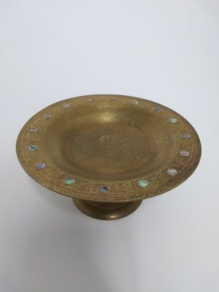 Louis C Tiffany Studios York Bronze & Abalone Bowl Compote 1703 Art Nouveau