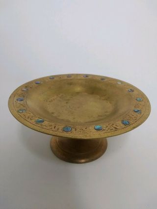 Louis C Tiffany Studios York Bronze & Abalone Compote Bowl 1703 Art Nouveau