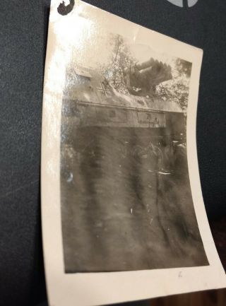 World War Two Photo Destroyed German Rocket Launcher Vehicle 2 X 3 Inches Appro