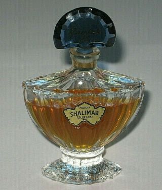 Vintage Guerlain Shalimar Perfume Bottle 1/2 Oz Open 1/2 Full - 1980s