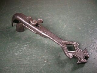 Antique Old Vintage Mechanics Tools Rare Adjustable Tractor Wrench Shape