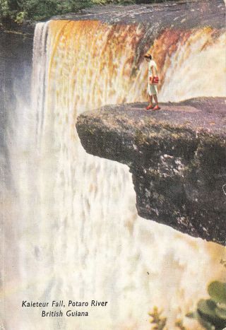 Vintage Postcard Kaieteur Fall Potaro River British Guiana Guyana Waterfall Phot