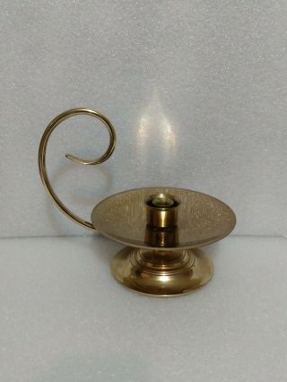 Vintage Baldwin Polished Brass Chamberstick Candle Holder Hurricane Lantern