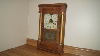 Antique Seth Thomas Usa Wind - Up Pendulum Mantel Shelf Clock W/ Weights