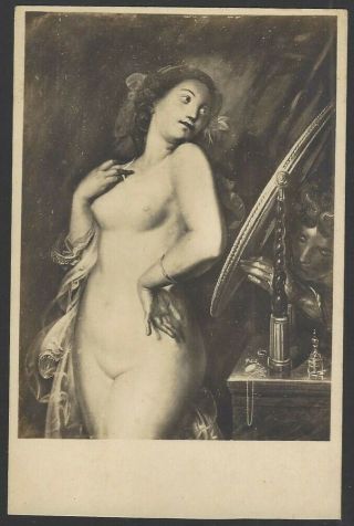 Vintage Nude Photographic Postcard The Devil’s Mirror By Old Nick’s Mirror