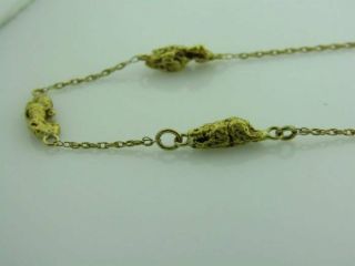 14k Yellow Gold Nugget Chain Necklace Vintage Jewelry 101020