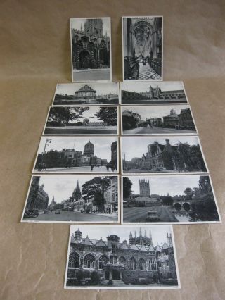 Oxford Colleges Etc 11 Vintage Postcards Black & White