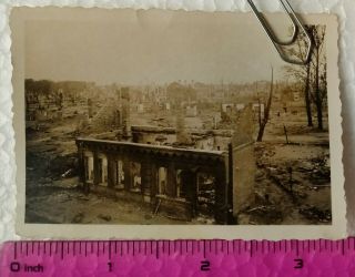 041 Ww2 Orig.  German Photo Destroyed City 2.  5 X 3.  5 Inch
