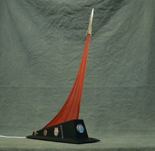 Giant Exclusive Vintage Soviet Russian Space Rocket Sputnik Desktop Lamp Rare