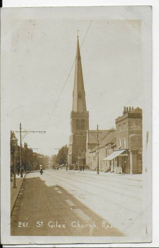 Rare Early Vintage Postcard,  St Giles Church,  Newbury,  Rp,  1917