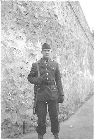 An American Soldier On Guard Duty World War Ii Italy Ww2 Photo