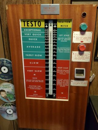 Vintage 5 Cent Testo Reaction Meter Arcade Machine