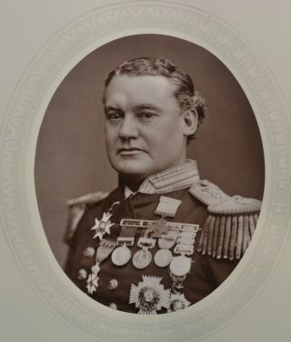 1882 Cabinet Portrait Photo Woodburytype Sir William Hewett Vc Hero Crimean War