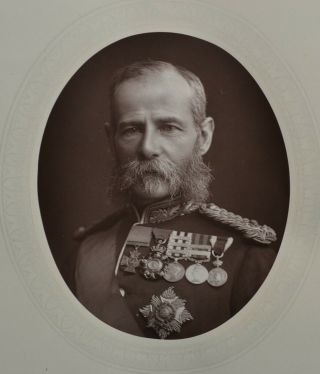 1882 Cabinet Portrait Photo Woodburytype Sir Frederick Roberts Earl Army Hero Vc