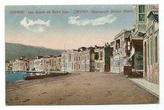 Greece Turkey Smyrna Izmir Smyrne View Of The Quay Old Postcard 2