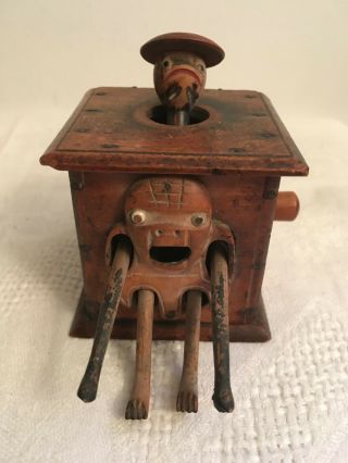Vtg Kobe Doll Mech Toy Carved Box Pop - Up Head/spirit W/moving Arms Legs 5 Of 11