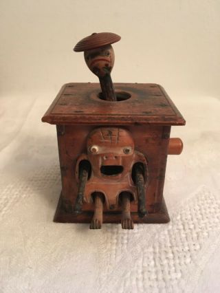 Vtg KOBE DOLL Mech Toy Carved Box Pop - Up Head/Spirit w/Moving Arms Legs 5 of 11 2