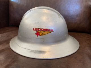Vintage Ed Bullard Aluminum Hard Boiled Full Brim Hard Hat W/ Liner Lockheed