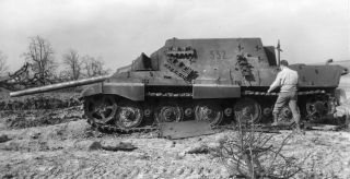 Wwii Photo Fighter Of The Tanks " Yagdtigr ",  Blown Up By The Crew World War 36b