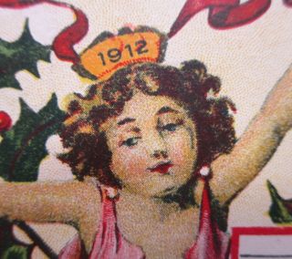 Vintage Happy Year Postcard 1912 Calendar Antique