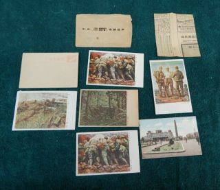 6 Vintage Japanese Postcards Military War Ww2 Wwii 1940 