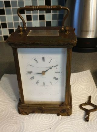 Vintage Matthew Norman Carriage Clock,  Key