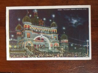 Vintage 1940s The Night Crowd Saltair Utah Centennial Resort Postcard