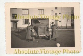 Ww2 Military Transport Photo German Soldiers With Truck Vintage 1940s