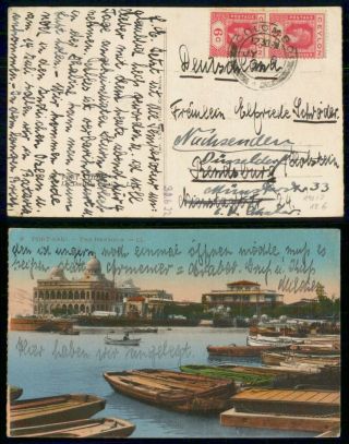 Mayfairstamps Ceylon 1922 Colombo To Germany Port Said Egypt Picture Postcard Ww