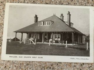 Scarce 1910 Golf Postcard " Old Colwyn Golf Club Pavillion " Vg