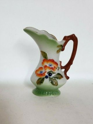 Mini Vase Made In Occupied Japan Hand Painted Floral Porcelain Antique Colorful