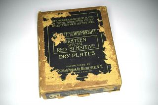 Antique 1918 Kodak Red Sensitive Dry Plate Glass Negatives 4x5 Wratten