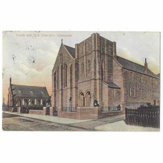 Carnoustie Parish And Uf Churches,  Old Postcard Postmarked Carnoustie 1907