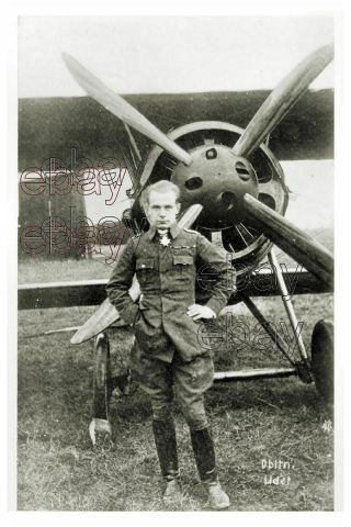 Ww1 German Ace Pilot Ernst Udet Pour Le Merite Standing By Plane Wwi
