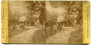 President Rutherford B.  Hayes Home Fremont Ohio 1870s Bartlett Stereoview Photo