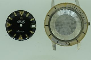 Vintage Zodiac Sea Wolf,  Great Black Dial,  722 946 B Unpolished Case