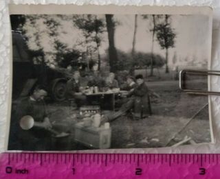 Ww2 Orig.  Photo German Soldiers In Oise France 1940 Truck 2 X 3 Inch