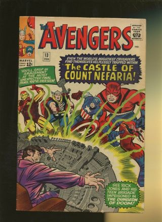 Avengers 13 Vg/fn 5.  0 1 Book 1st Maggia,  Nefaria,  More Wasp Dies,  1965