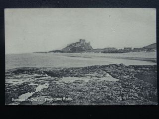 Northumberland Bamburgh Castle From Stag Rock - Old Postcard By W.  R.  & S.