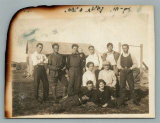Palestine Israel Libbutz Workers Vintage Real Photo Postcard Rppc Judaica