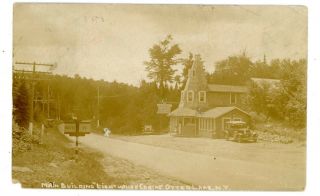 Otter Lake Ny - Lighthouse Motel - Rppc Postcard Adirondacks Roadside Nr Old Forge