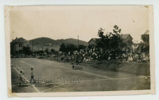 Vintage China Photograph 1924 Tsingtao Baseball Field Qingdao Sharp Photo
