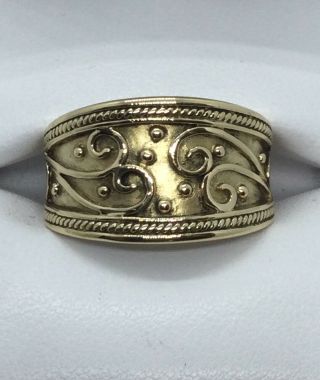 Vintage 14k Gold Swirl Ring Size 9.  5,  7.  9 Grams