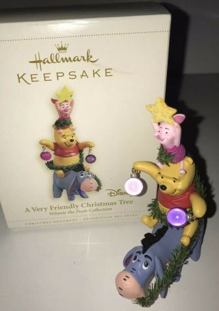Hallmark Keepsake Disney “a Very Friendly Christmas Tree” Winnie Pooh Ornament