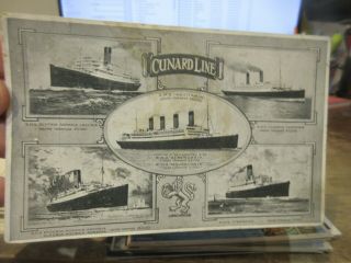 Other Old Postcard Boat Ship Cunard Line Rms Scythia Caronia Tyrrhenia Quitania
