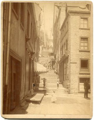 Quebec City Canada Breakneck Stairs Steps 1880s Imperial Cabinet Photo By Vallee