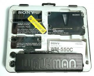 Vintage Rare Sony Wm 550c Walkman Cassette Player Metal Case Orig Box 1988