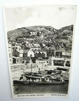 Vintage Rp Postcard Barmouth Old Town From Harbour Barmouth Series 25 Vgc