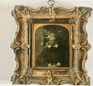 Ambrotype “boy In A Frame” Mid 1800’s Photographic Image