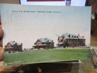 Vintage Old Ohio Postcard Tiffin Junior Ouam National Orphans Home Orphanage Jr